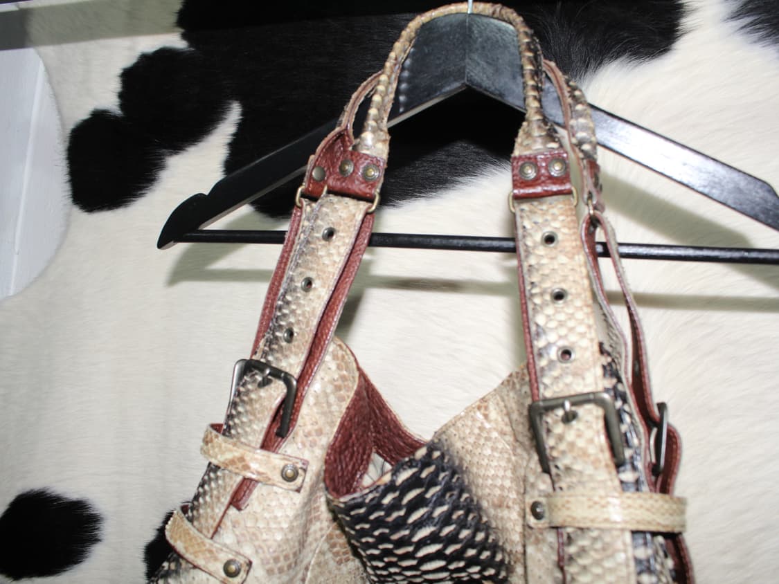 Python Pattern Leather Handbags 상품이미지3