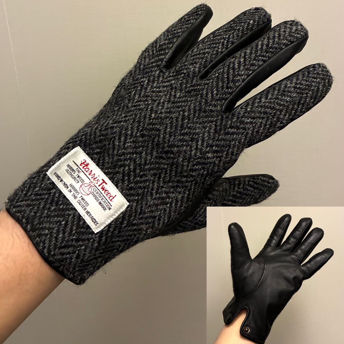 (F)해리스트위드 x 헤지스 울 헤링본 양가죽 장갑 글러브 상품이미지10
