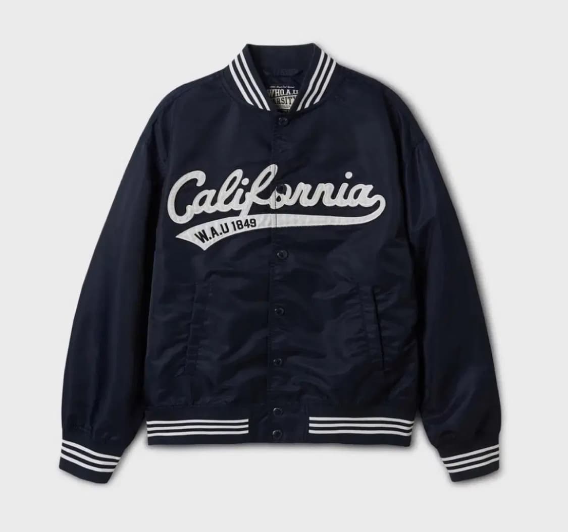 후아유 캘리포니아 바시티 자켓 네이비 야구 점퍼 상품이미지1