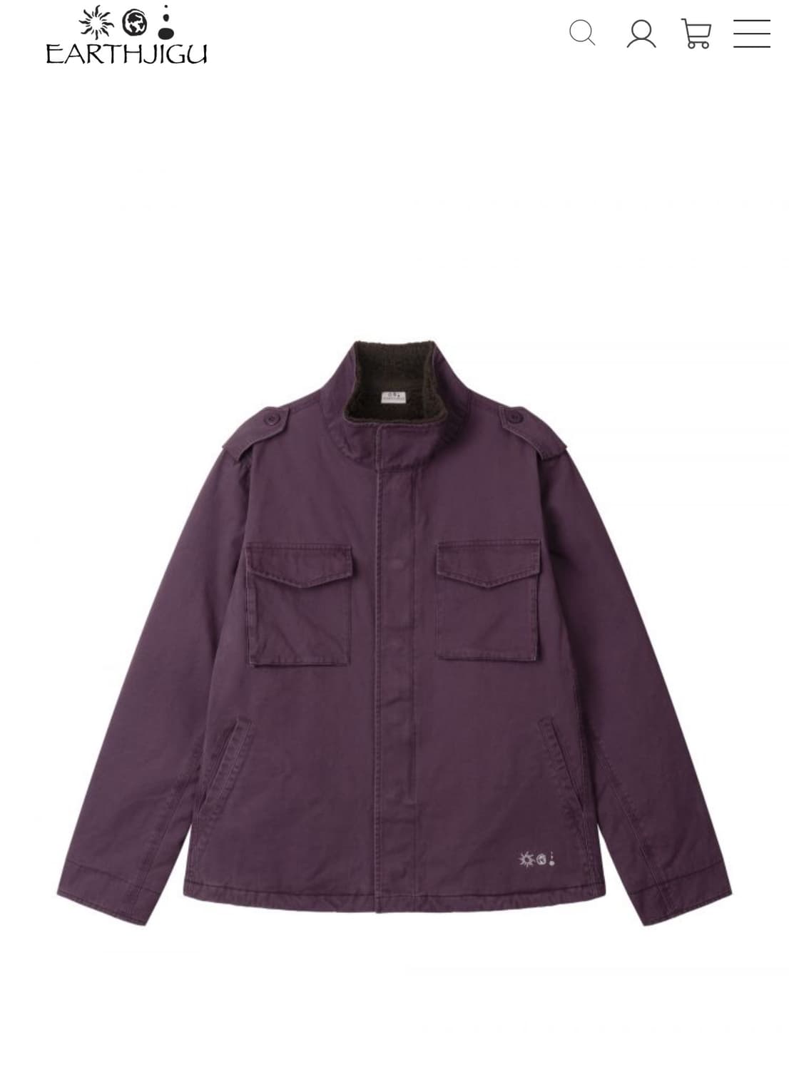 구해요 Earthjigu 피그먼트 웜 필드자켓 퍼플  상품이미지1
