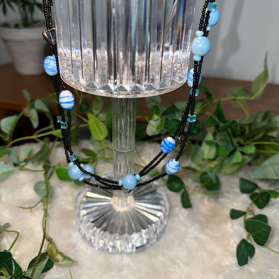 Blue oriental heart beads 목걸이 상품이미지2