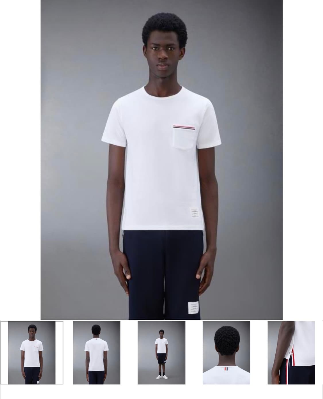 1/ 톰브라운 RWB 포켓트리밍 코튼 져지 반팔 상품이미지2