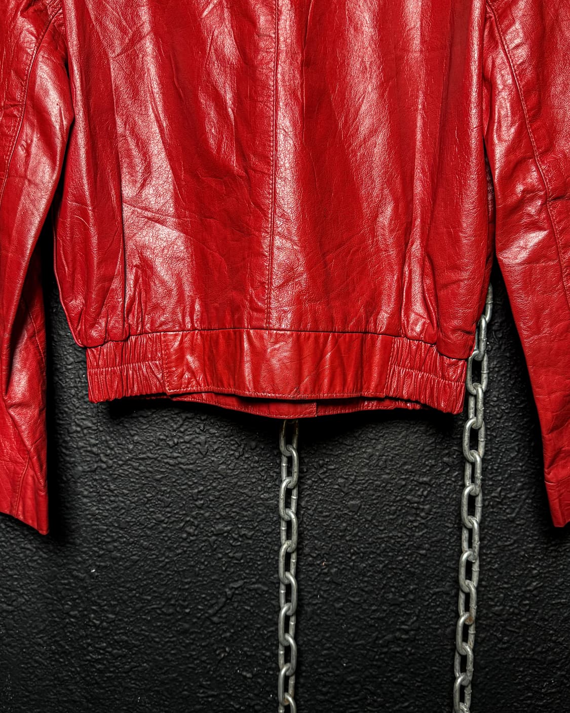80‘s Red Leather Suede Panel Jacket 상품이미지8