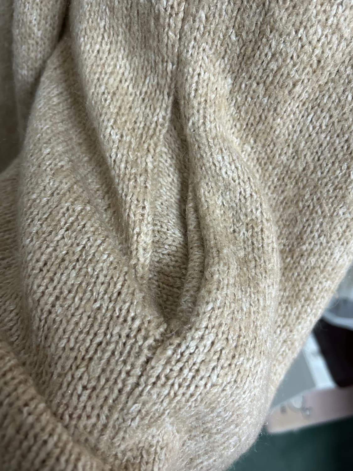 베이지 후드 숄카라 롱 니트 가디건 모리걸  상품이미지3