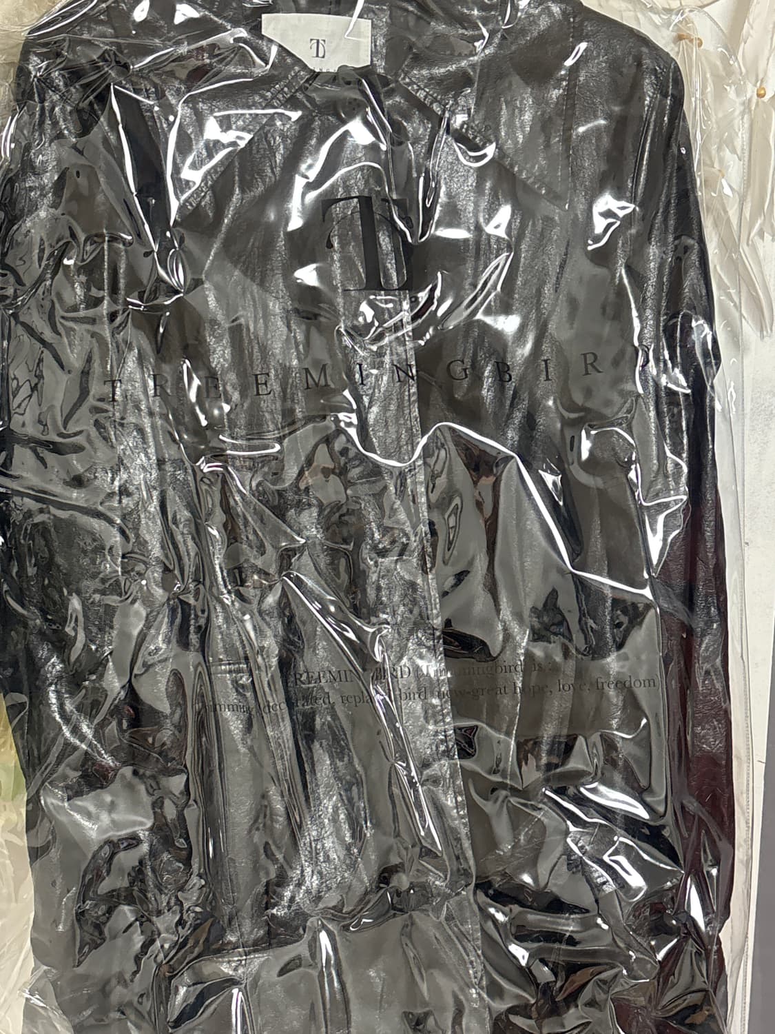 트리밍버드 레더 하프 트렌치 블랙 상품이미지3