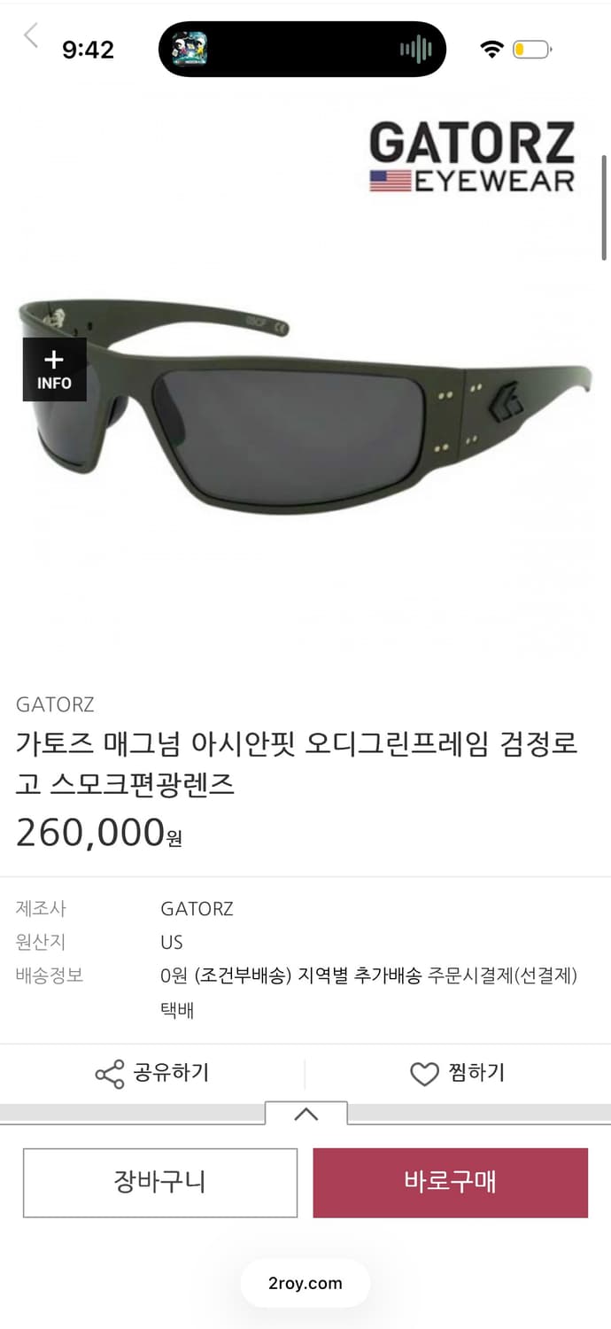가토즈 매그넘 오디 그린 프레임 선글라스 상품이미지1