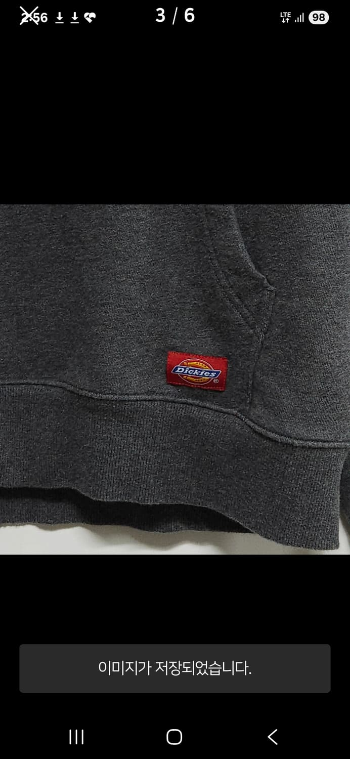 100)DICKIES 디키즈 2013s 오리지널 후드티 차콜그레이 상품이미지3