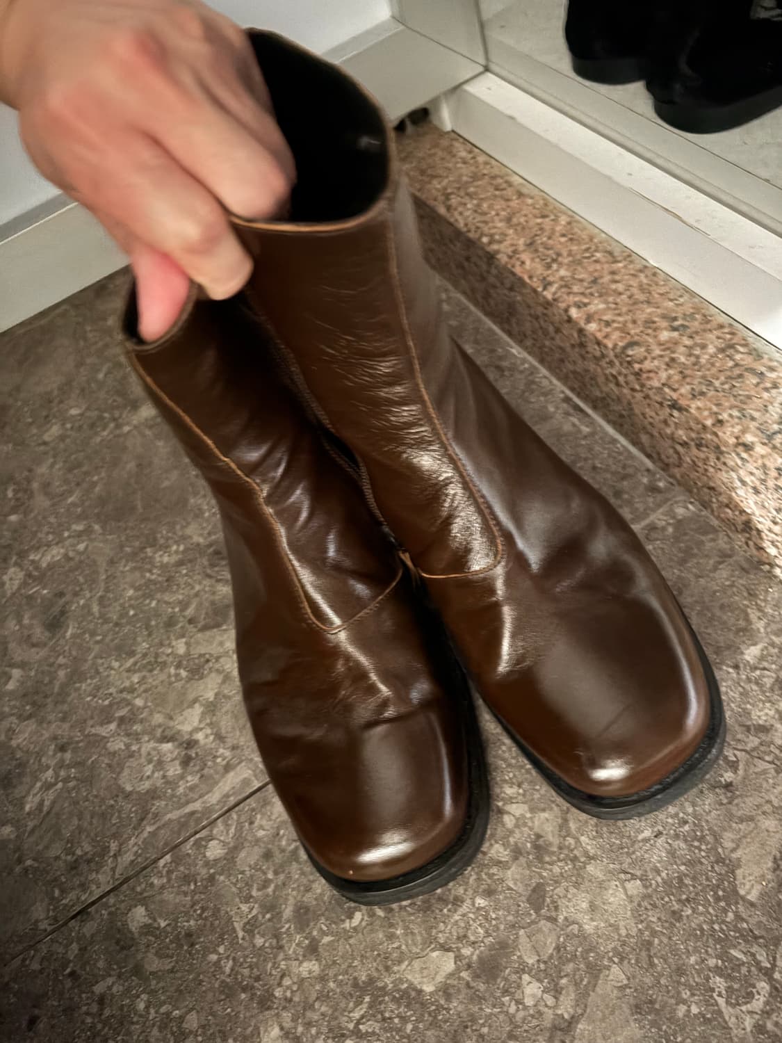 아워레가시 카미온 부츠 올리브 레더 상품이미지1