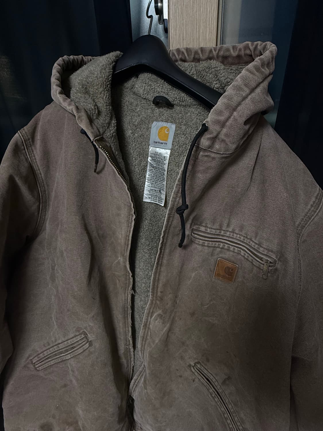 칼하트 모카색 해비아우터 데님후드집업 판매  상품이미지2