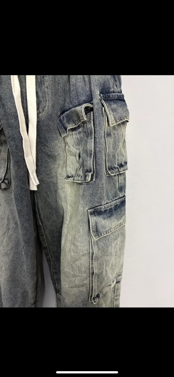 빈티지 워싱 멀티포켓 카고 데님 팬츠 H2094 상품이미지3