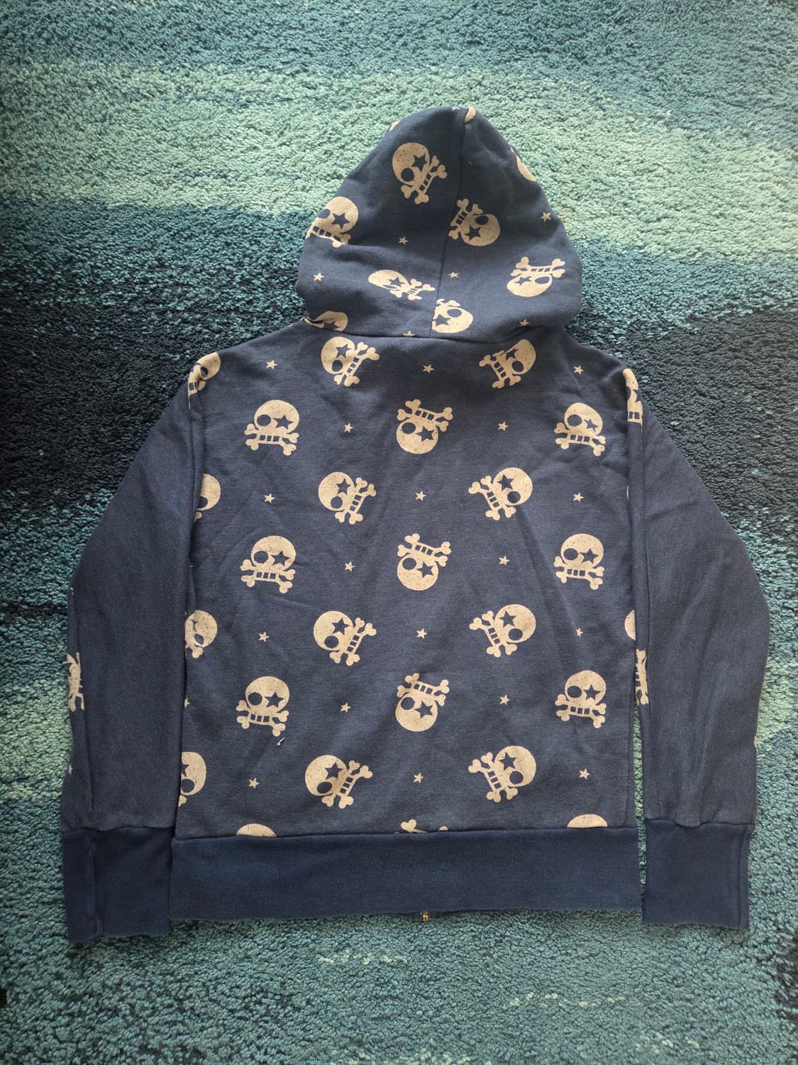 Issue 네이비 고스펑크 고스로리 y2k 펑투케 스컬 해골 후드집업 상품이미지4