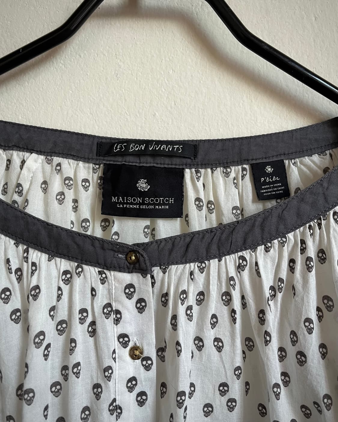 MAISON SCOTCH Skull Pattern Blouse Shirt 상품이미지5