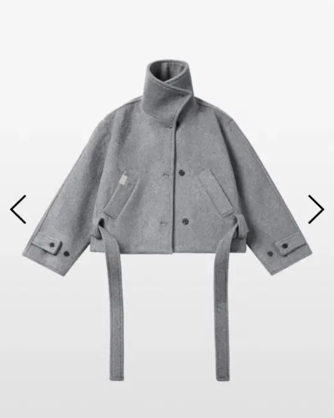 킴서울 하이넥 울 숏 코트 그레이 상품이미지1