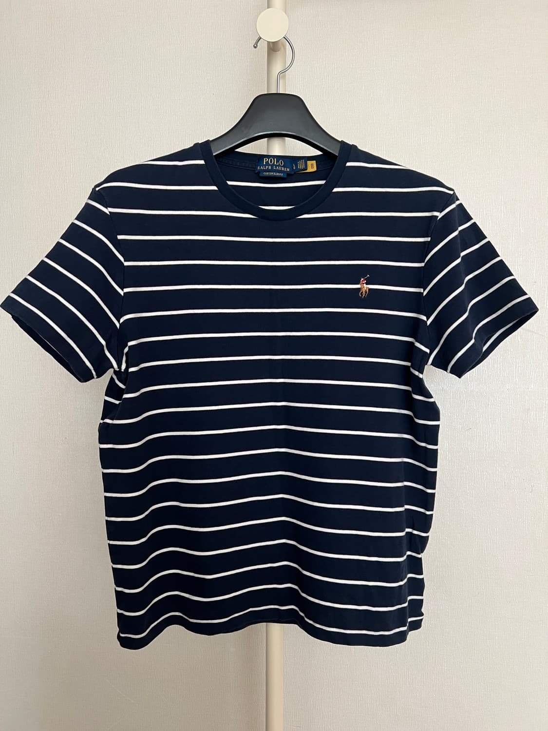 폴로 랄프로렌 커스텀 슬림핏 스트라이프 티셔츠 네이비 상품이미지1