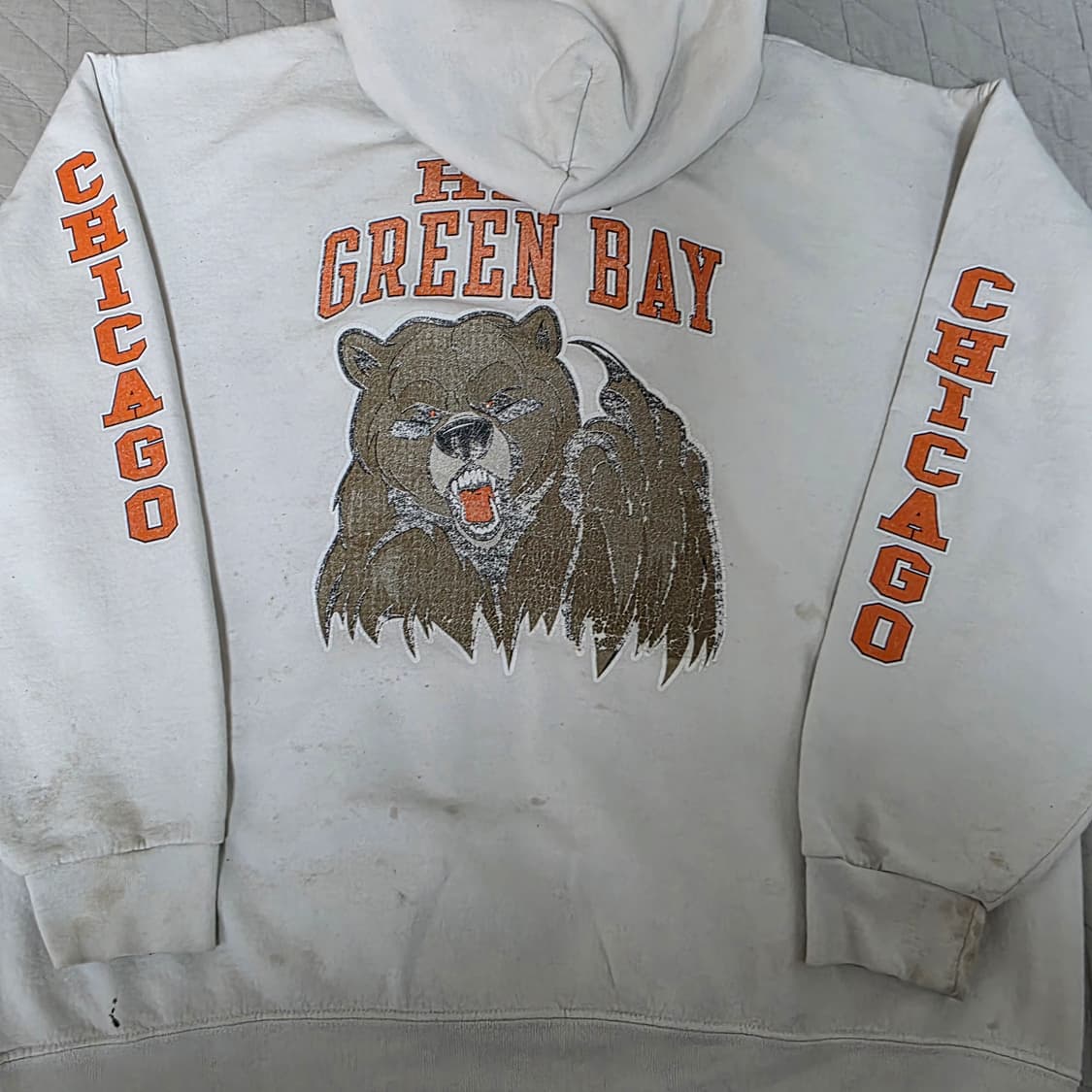 [XL] 00-90s 저지스 트래쉬드 FUCK YOU 베어 시카고 후드 상품이미지6