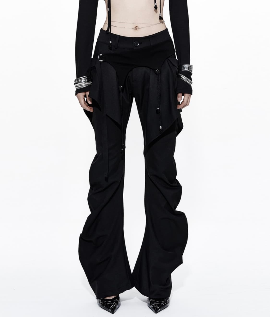 카시코 레이어드 스트랩 팬츠 블랙 Layered Strap Pants 상품이미지1