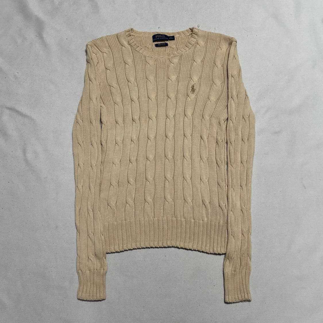 XS 폴로랄프로렌 브라운 포니 여성용 코튼 케이블 니트 상품이미지2