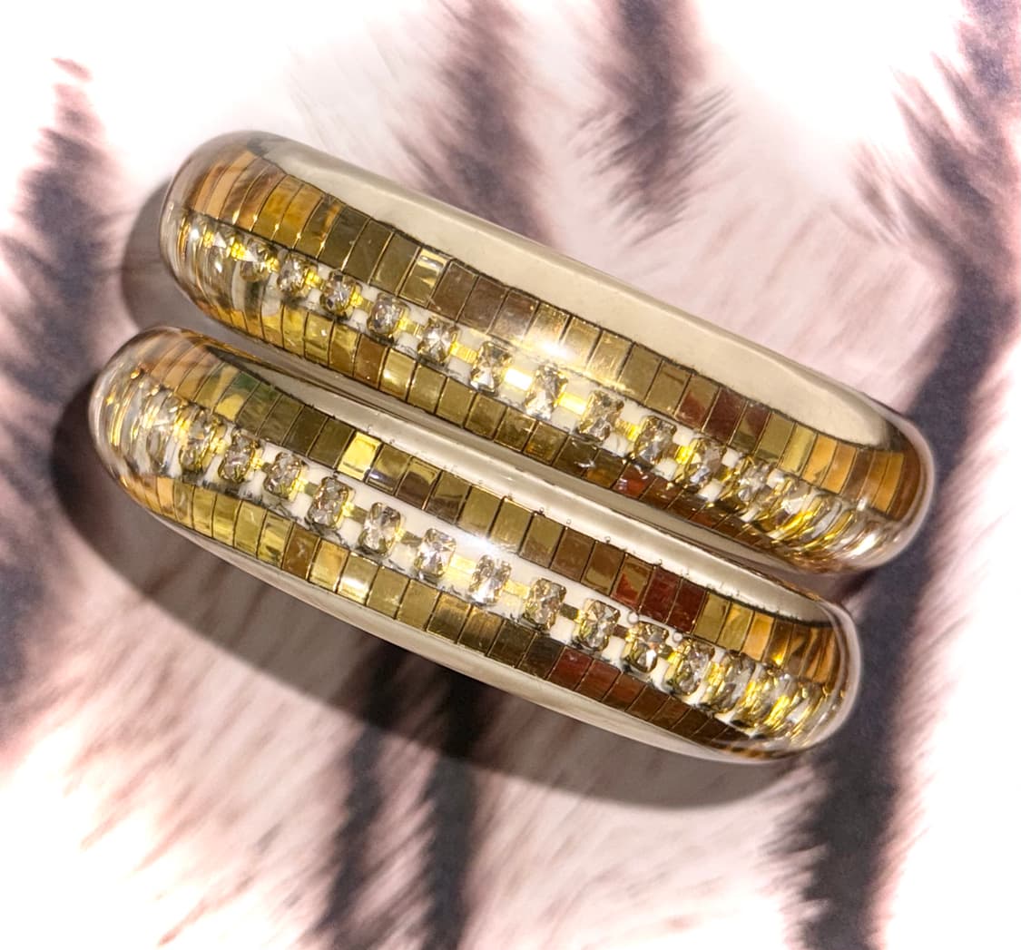 y2k 헤이세이 시부야 갸루 골드 큐빅 뱅글 팔찌 상품이미지2