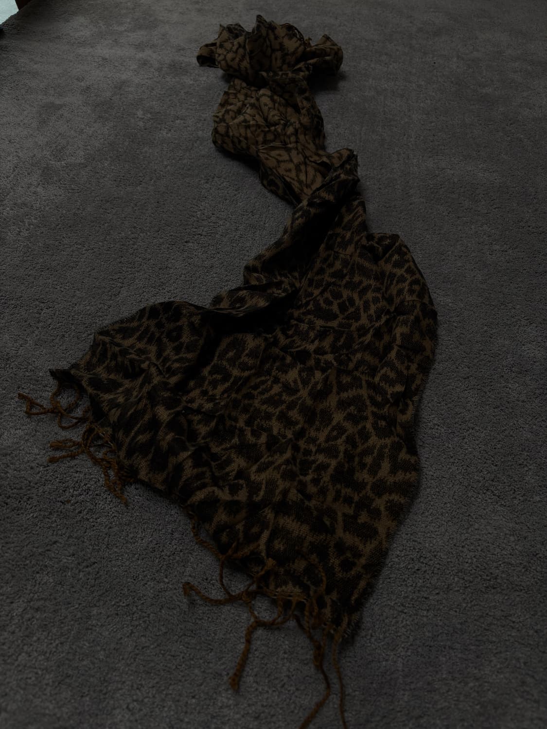 Vintage v-kei punk mood leopard scarf 상품이미지1