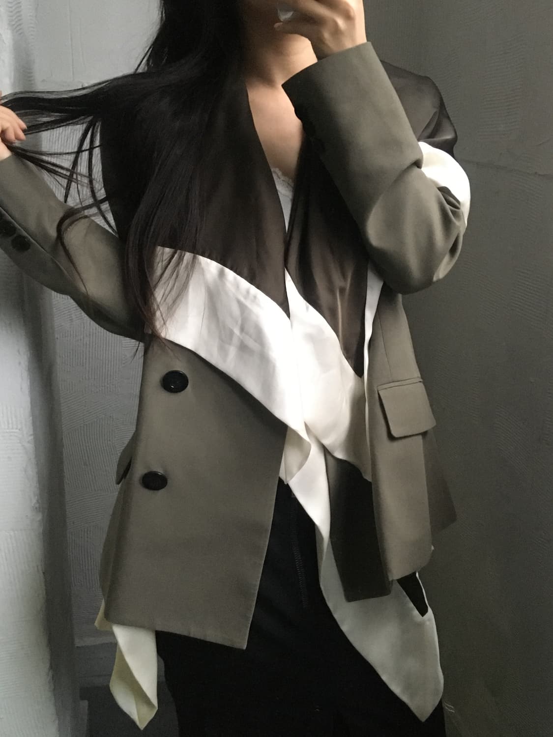 Sacai 사카이 브라운 레이어드 블레이저  상품이미지1