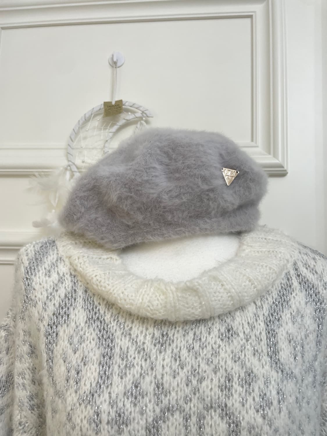sheer gray fur lovely cap(size-F) 상품이미지1