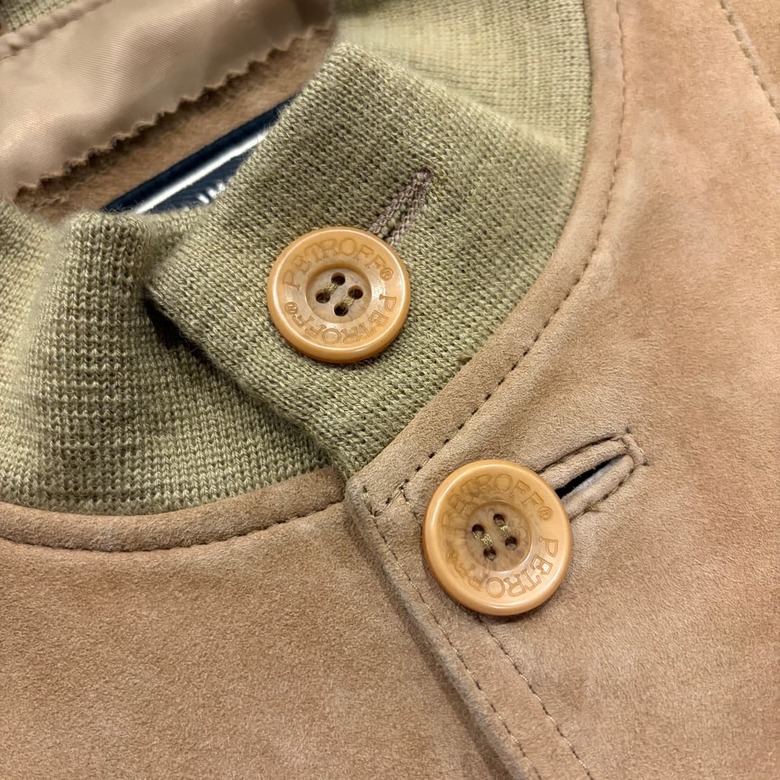 [L] 90s PETROFF 스웨이드 봄버 레더 자켓 브라운 B703 상품이미지5