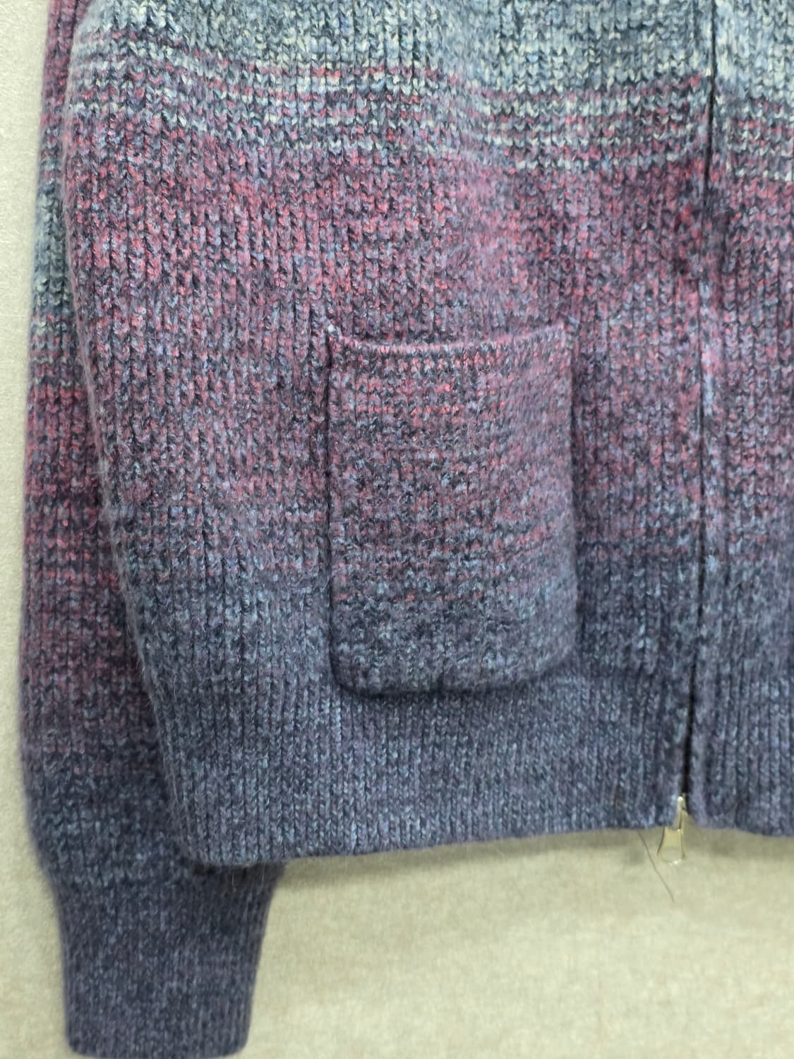 믹스 그라데이션 집업 니트 가디건 상품이미지3