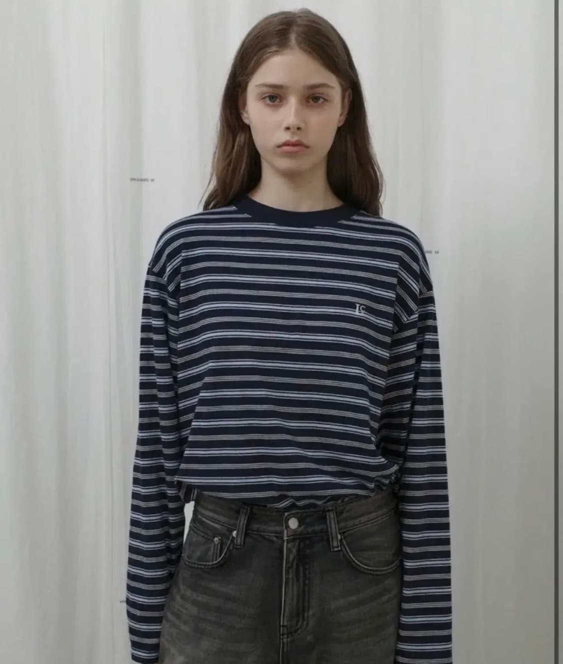 로우클래식 스트라이프 긴팔 티셔츠 슬리브리스 S 상품이미지1