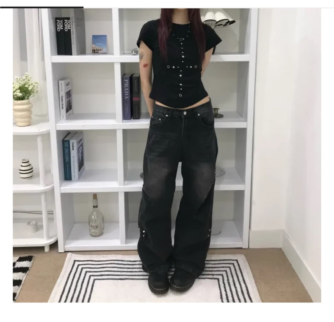 사이드 링클 루즈 데님 상품이미지3