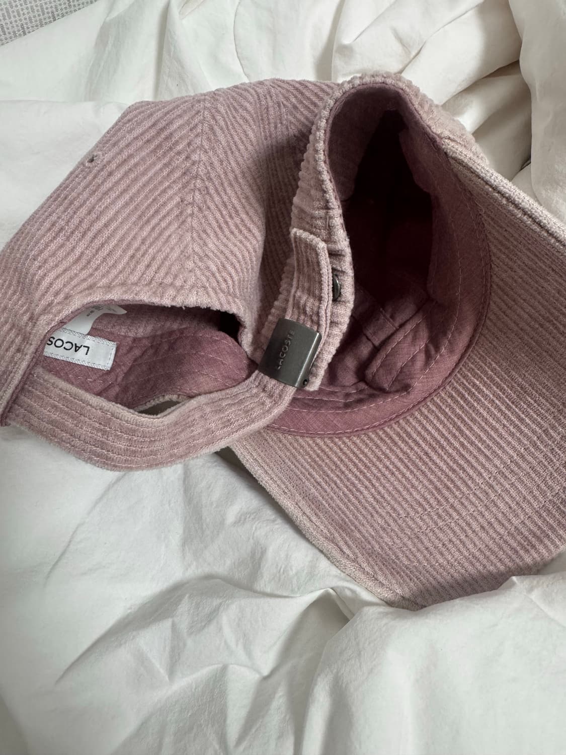 라코스테 코듀로이 볼캡 핑크 (정가89000) 상품이미지2