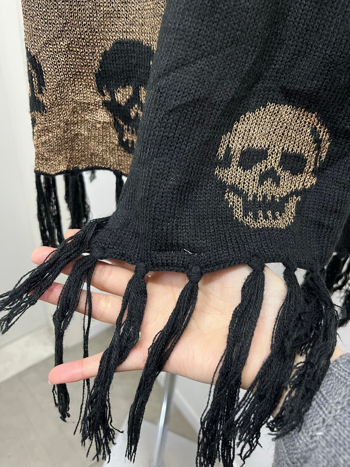 일본 빈티지 락펑크 스컬 머플러 상품이미지4