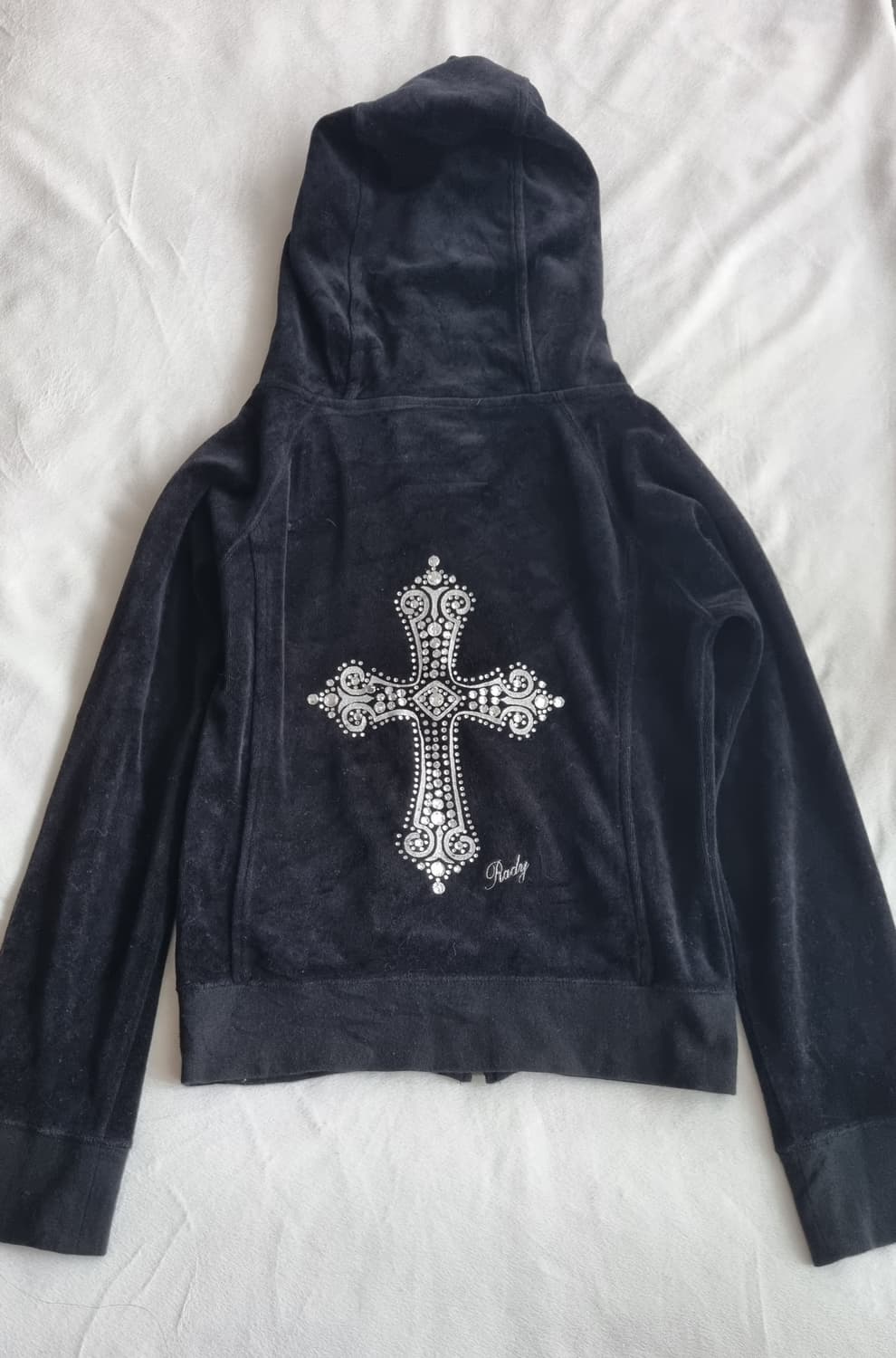 빈티지 Rady 갸루 블랙 벨벳 후드집업 상품이미지1