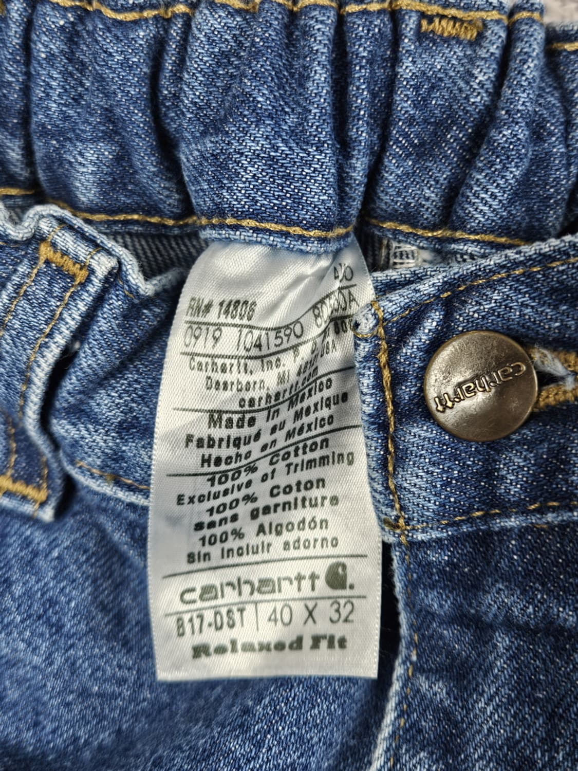 칼하트 밴딩 리메이크 커스텀 데님 워크 팬츠 (40X32) / 10349 상품이미지7