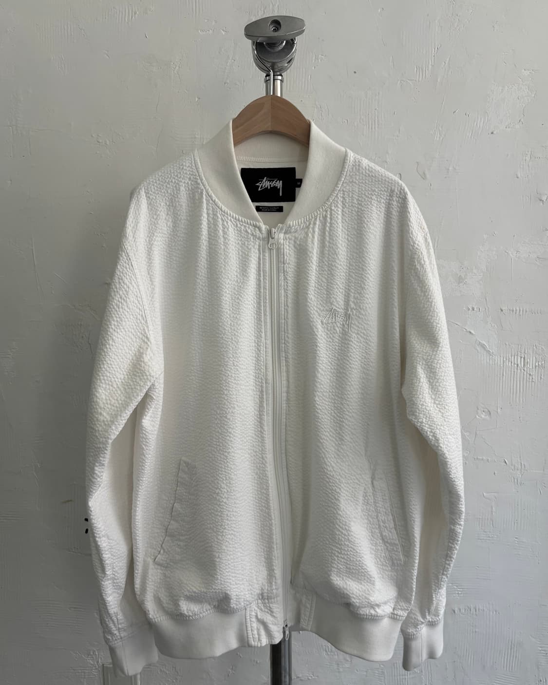 Stussy 스투시 스탁 로고 화이트 시어서커 자켓 상품이미지4
