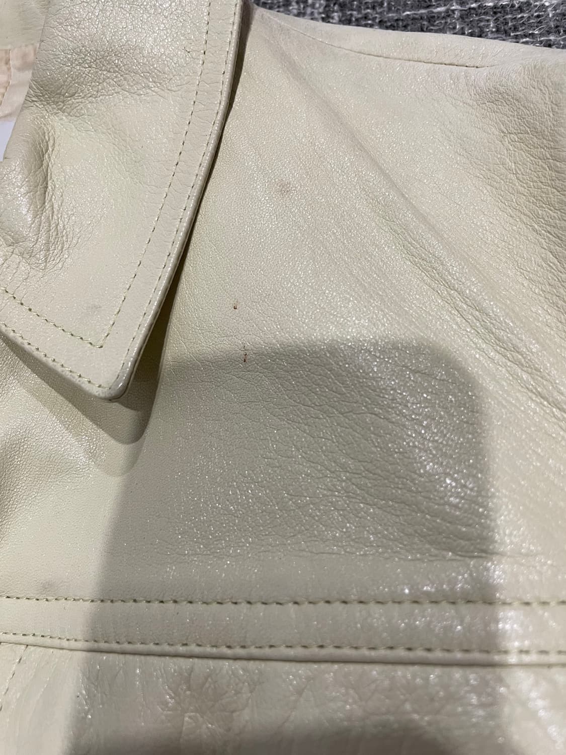 올드 셀린느 버터 옐로우 레더 자켓 정품 상품이미지7