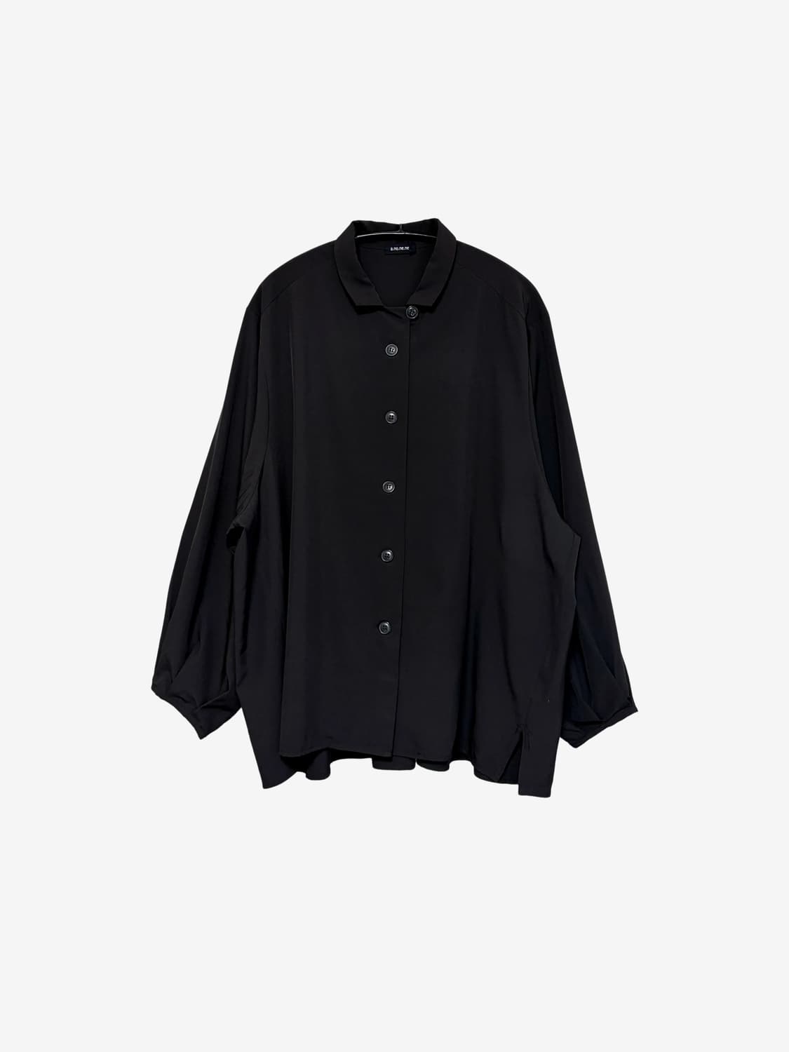 Volume Sleeve Oversized Shirt - Black 상품이미지4