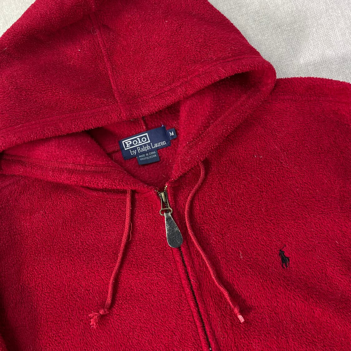 100 폴로랄프로렌 스몰포니 레드 플리스 후드집업 상품이미지2