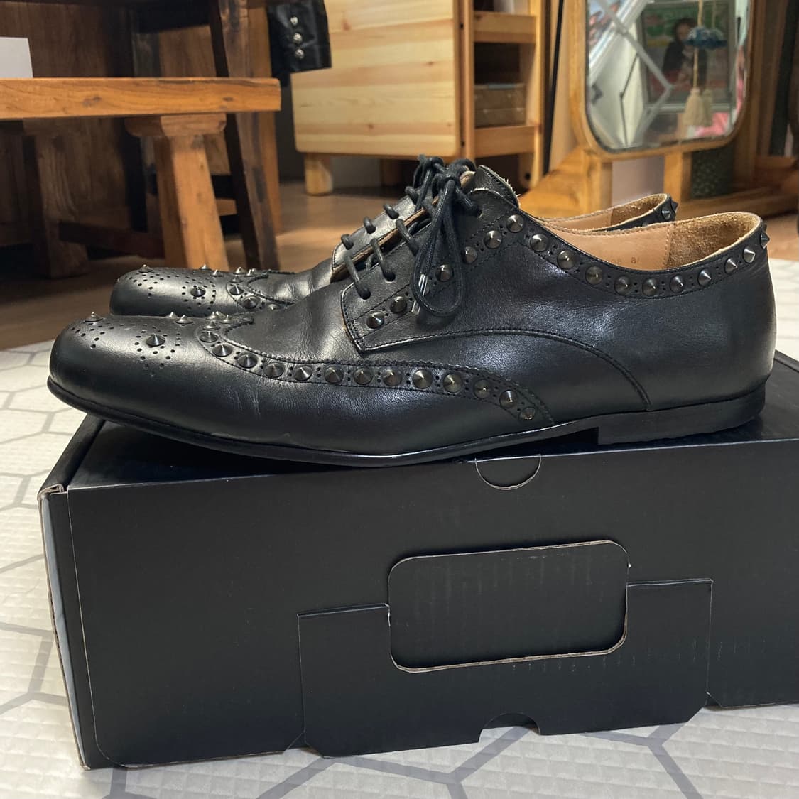 (8.5) 넘버나인 13AW 스터드 레더 슈즈 상품이미지2