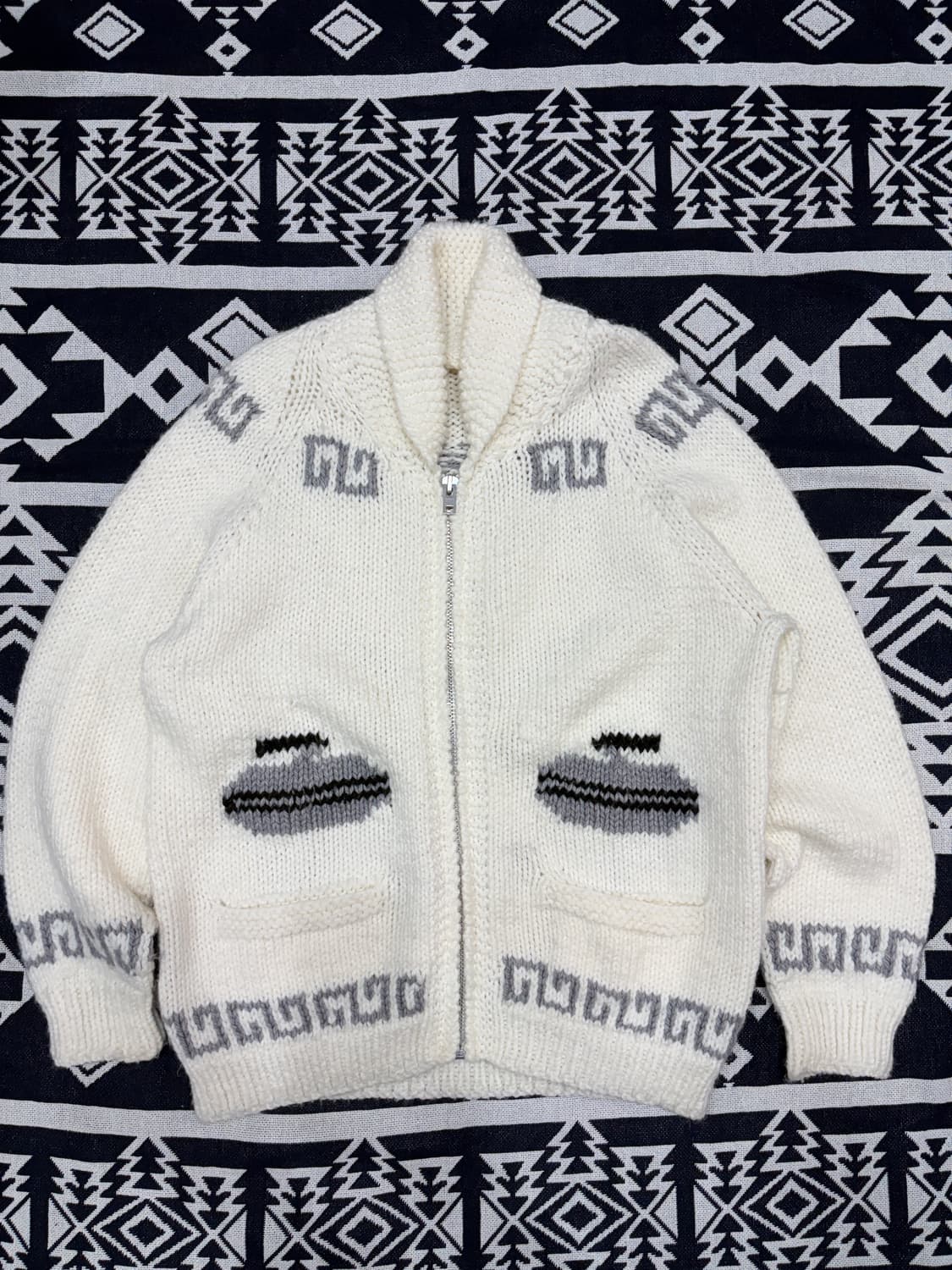 1970s 컬링 코위찬 2XL Curling Cowichan 캐나다스웨터 상품이미지1