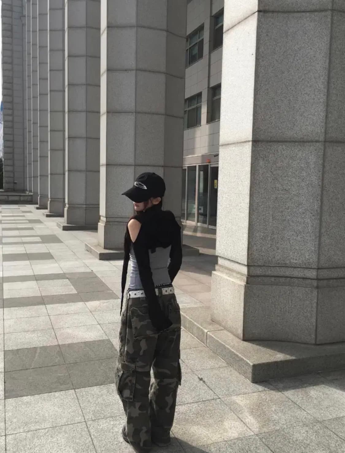 갱갱샵 컴뱃카고 멀티 팬츠 그레이 카고바지 카모바지 상품이미지1