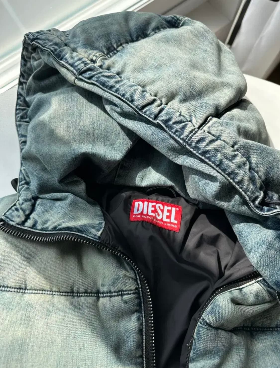 디젤 트리티드 데님 퍼퍼 자켓 블루 상품이미지3