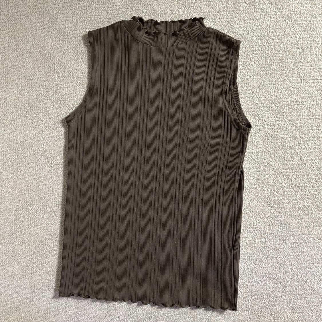 일본빈티지 모리걸 브라운 터틀넥 나시 상품이미지1