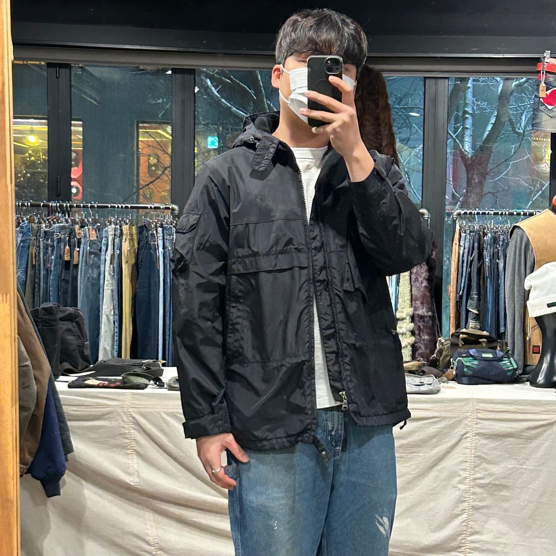 L) 폴로 랄프로렌 유틸리티 포켓 후드 바람막이 블랙 상품이미지9