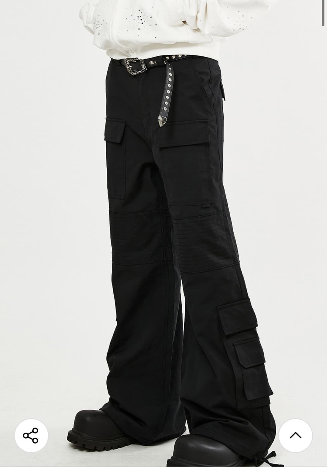 선데이오프클럽 플레어 카고 팬츠 블랙 M 상품이미지3