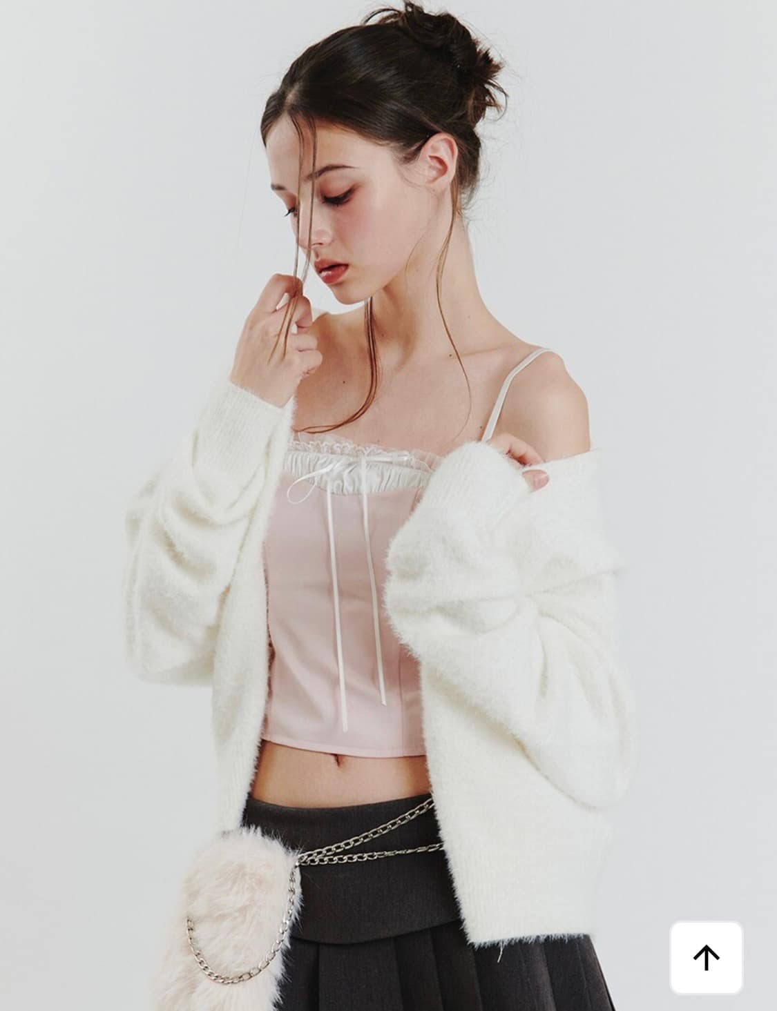 페인오어플레져 EVA FUR CARDIGAN white 상품이미지1