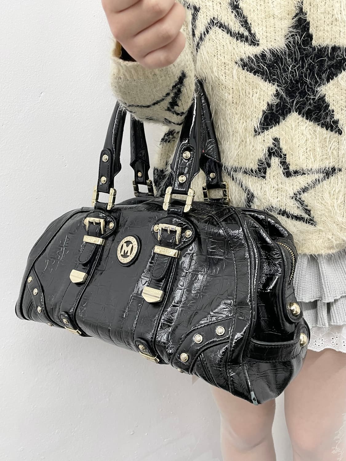 메트로시티 블랙 금장 갸루 토트백 상품이미지4