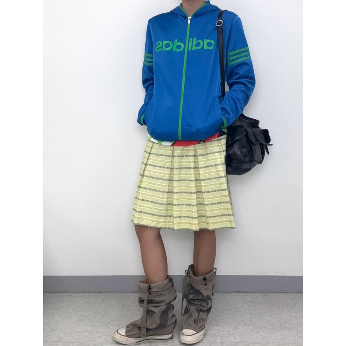 빈티지 그린 플리츠 스커트 상품이미지2