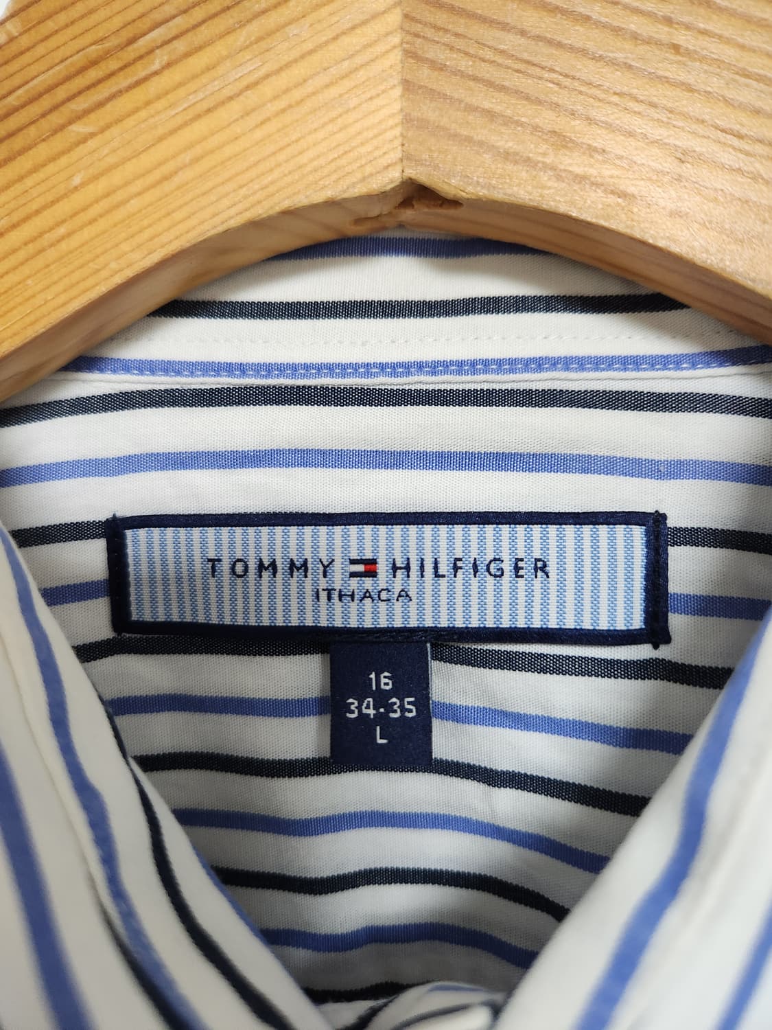 타미힐피거Tommy 블루 스트라이프 셔츠 L - S117 상품이미지4