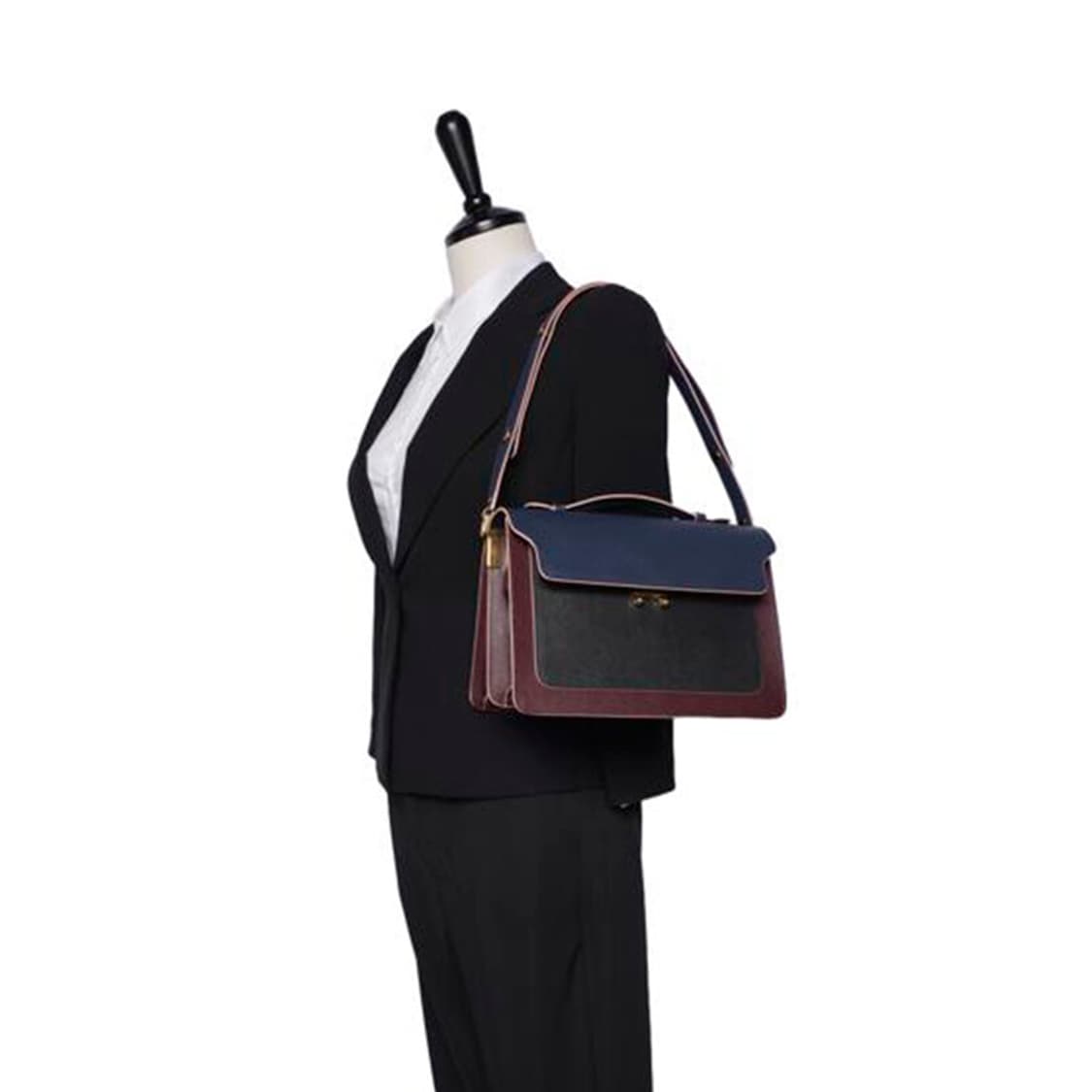 (중고) 마르니 네이비 사피아노 트렁크 탑 핸들 토트백 상품이미지4