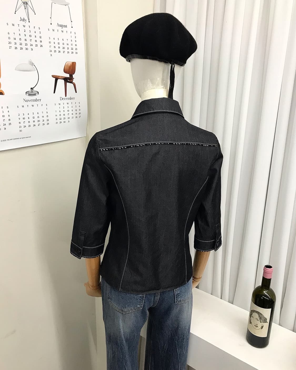 꾸레쥬 로고 7부 셔츠 상품이미지9